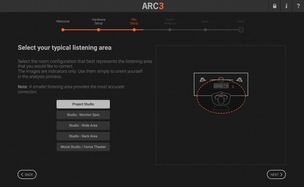 ARC 3 Select Your Typical Listening Area