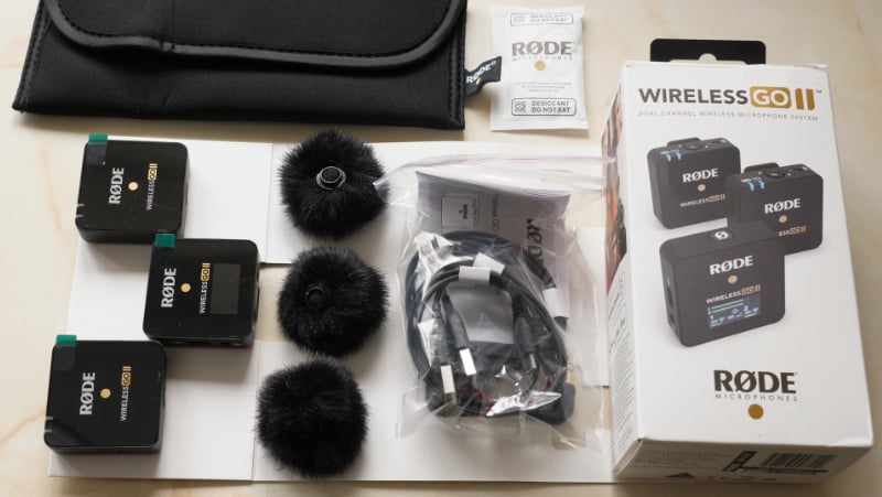 RØDE Wireless GO II box contents.