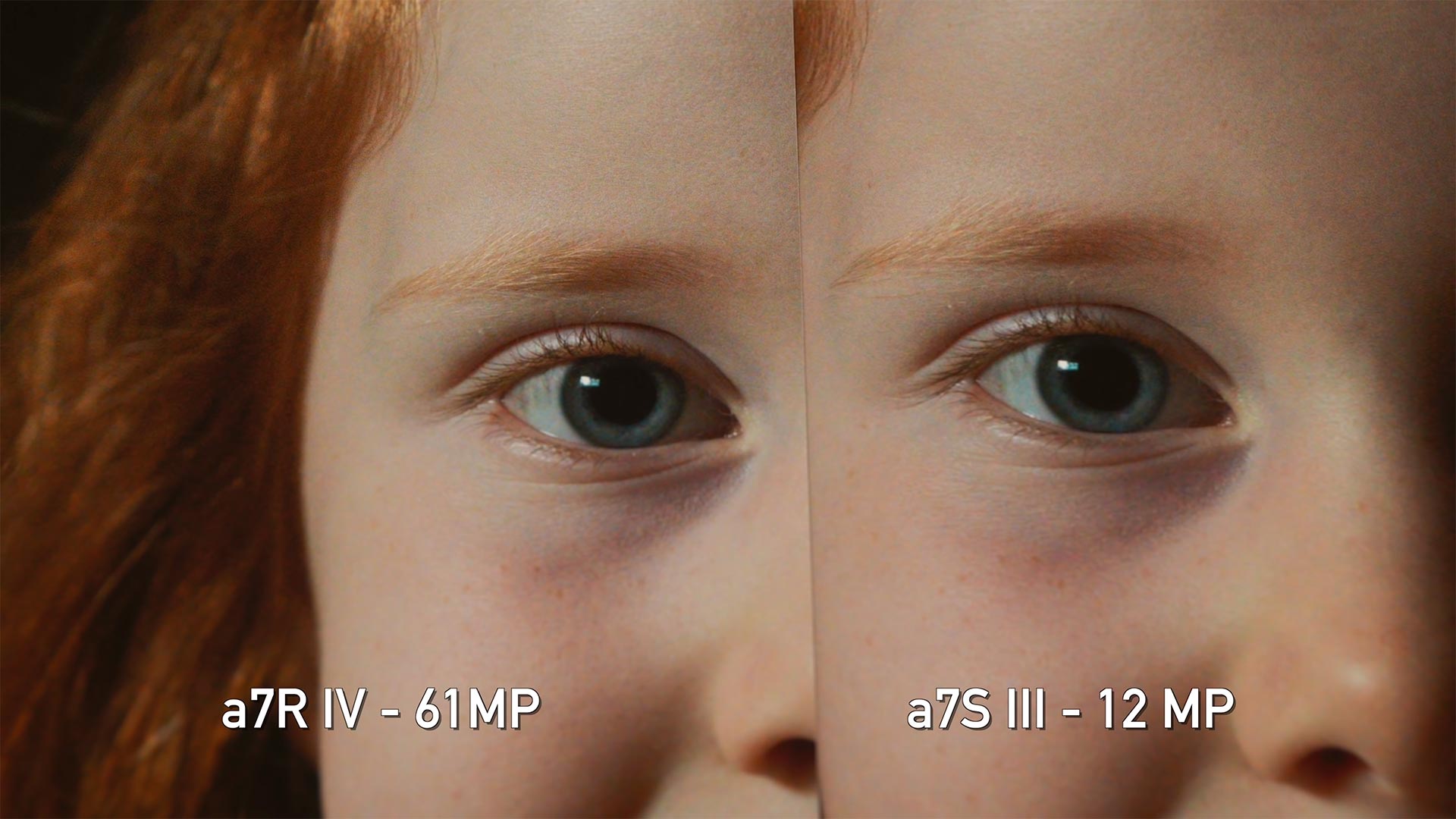 The 61MP A7R IV (left) vs the A7S III (right) in low light. Image: DP Review.